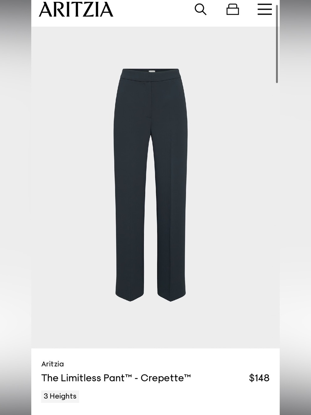 Aritzia The Limitless Pant™ in Dark Navy